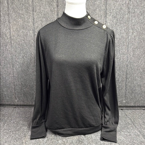 Banana Republic Black Buttoned Long Sleeve Blouse - Picture 1 of 5